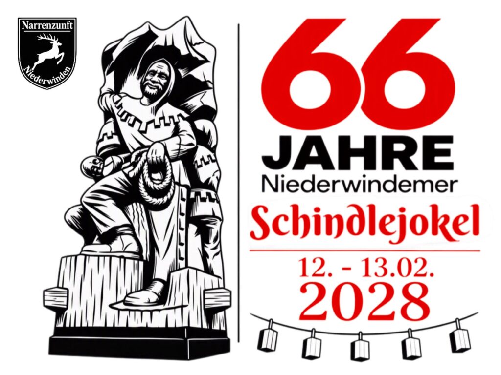 Jubiläumsmotiv: 66 Jahre Niederwindemer Schindlejokel, 12. bis 13.02.2028
